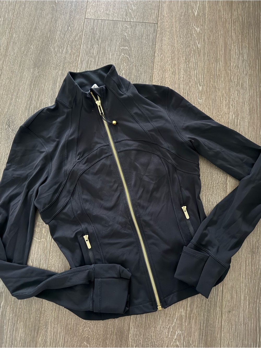 Lululemon Define Cropped Black with Gold Hardware